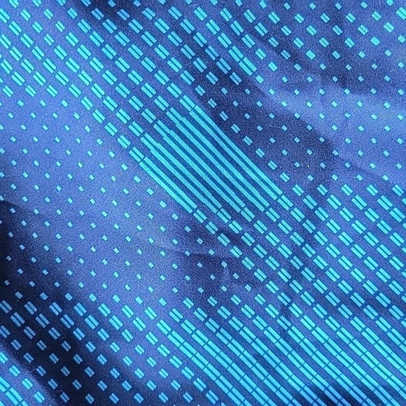 Nike Blue Geometrical Men Swim Trunks Sporty Lined Side Pockets Strings Vintage - Picture 9 of 16